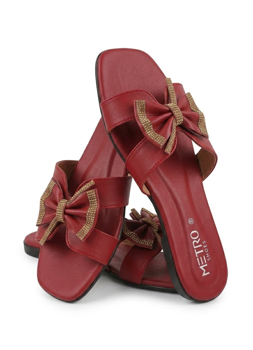 Maroon Casual Women Slipper BZ01