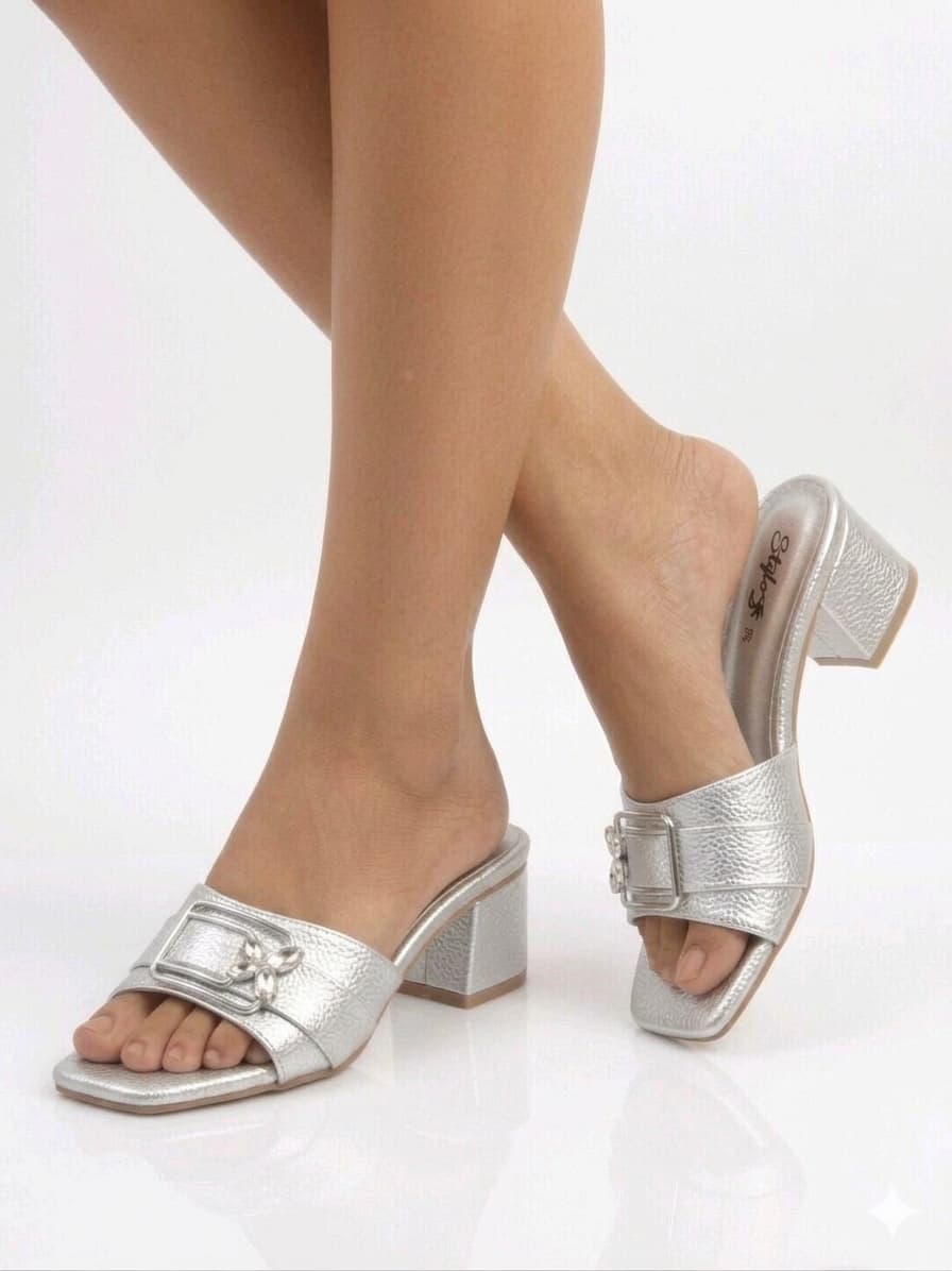 Premium Simple Soft Casual Women Sandel BZ1004 Silver