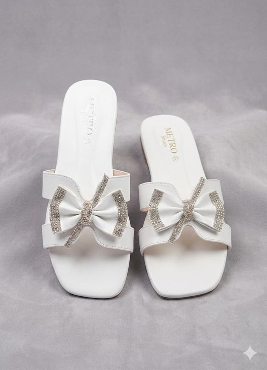 White Casual Women Slipper BZ04