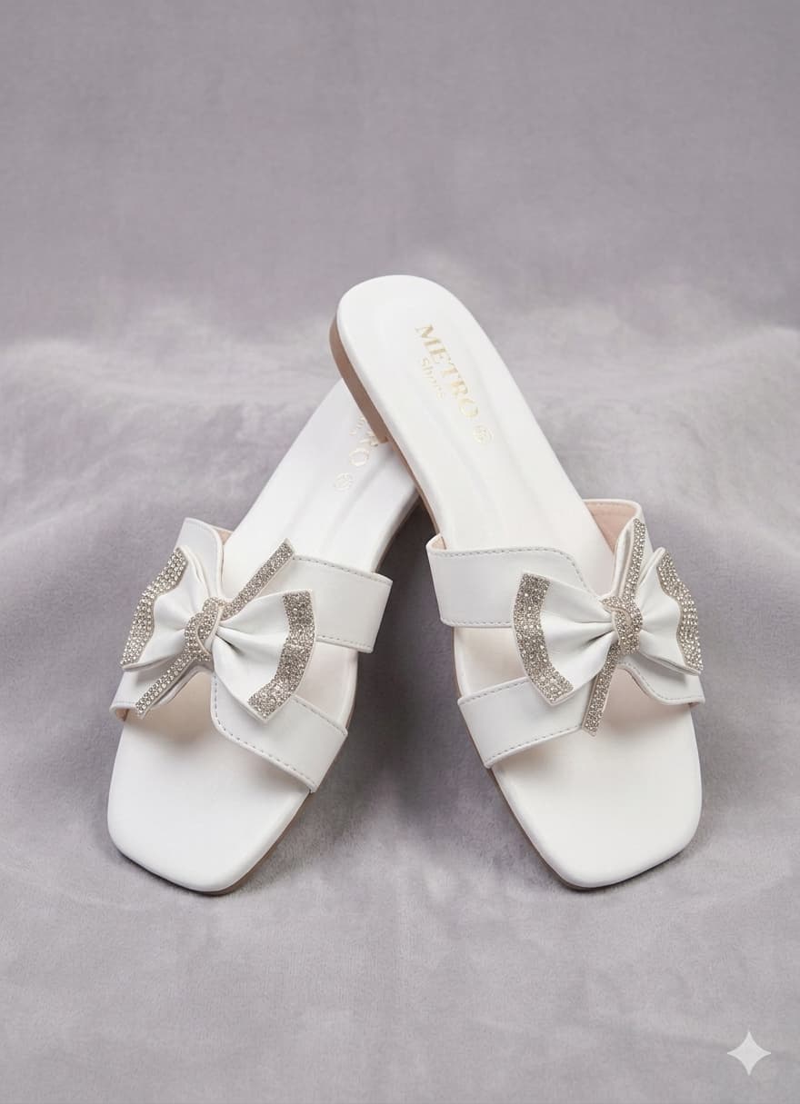 White Casual Women Slipper BZ04