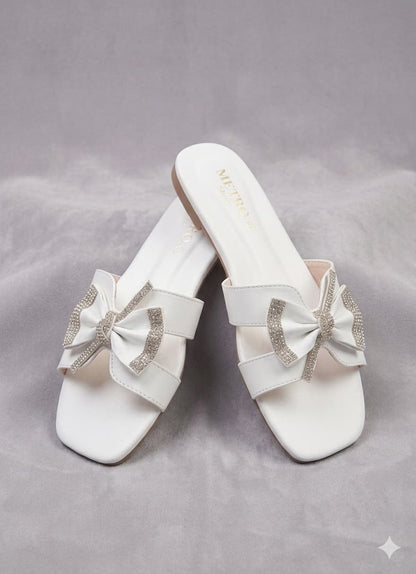White Casual Women Slipper BZ04