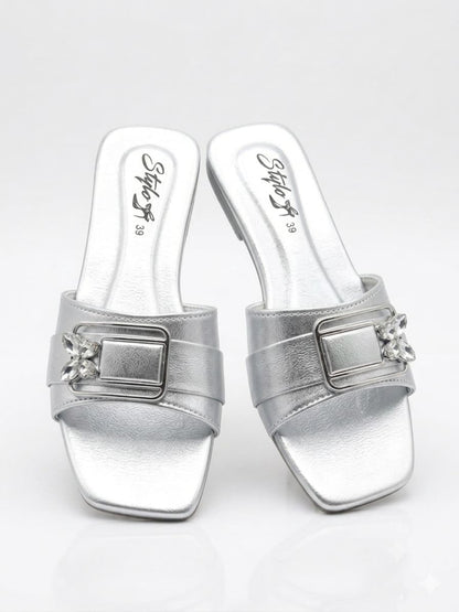 Premium Simple Soft Casual Women Sandel BZ1004 Silver